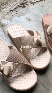 SandSo - Q15 Acc Pita Sandals Wanita Karet Jelly Rubber Sandal Perempuan Dewasa Slipper Slip On Slipper Selop Slop Teplek Flip Flop Flipper Sendal Flat Lentur Empuk Teplek Pijat Kesehatan Rumah Kamar Mandi Pantai Kantor Kerja Anti Air Licin Fungsional