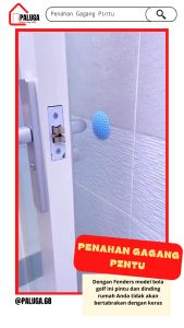 BISA COD - DOOR STOPPER SILICONE KARET PENAHAN PINTU RUMAH MODEL BOLA GOLF PEREDAM BENTURAN DINDING ISI 2