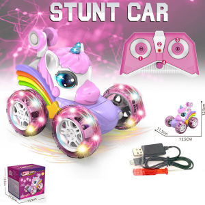 2.4G RC Unicorn Car for Girls – Remote Control Stunt Car with Lights Drift Chase Twist & Dance Fun Birthday & Holiday Gift