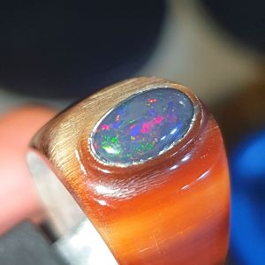 cincin batu kalmaya black opal banten
