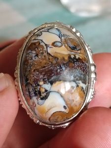 CINCIN BATU AKIK KARANG NUNGGAL MOTIF NATURAL