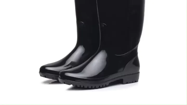 High cut rain bota simple plain rain flood boots for men and women