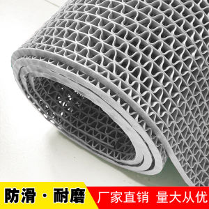 Waterproof Plastic PVC Hollow out Kitchen Bathroom Toilet Cuttable Anti Slip Mat Home Use Floor Rug Simple Style Machine Knitted