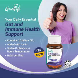 Greenlife Essential Pre & Probiotics 10 Billion CFU (2 x 30 vegecaps) Immune & Digestive Health