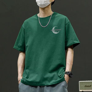 Áo Thun Nam Tay Ngắn Cotton Nguyên Chất Phong Cách Mỹ Cổ Điển Rộng Rãi Thời Trang Đường Phố Mùa Hè Hợp Thời Trang INS Thương Hiệu Hip