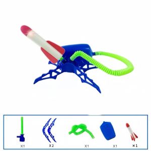 Childrens Foot-Triggered Launcher Rocket Launcher Outdoor Toy Indoor Playtime Inflatable Bouncing Surprise Set Gift