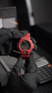 Jam Tangan Pria Casio G-Shock DW-6900TR-4D LINE 30TH ANNIVERSARY MODEL Black Dial Red Resin Band