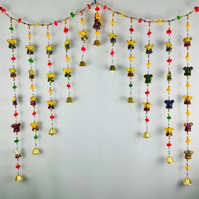Hainpainted Elephant Umbrella Bell Peacock Shaped Hanging Home Decoration Thoran/Thoranai/Deepavali Decoration.