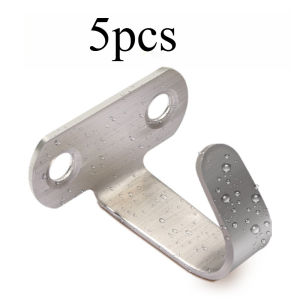 5Pcs Bedroom Stainless Steel Screw Mounted Ceiling Hooks Under-Shelf Towel Heavy Duty Hanger For Bathroom Cabinet Garage