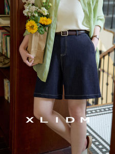 Slimming Effect Classic Denim Short Pants Womens plus Size Straight Leg Micro a Shape Summer Fashion Casual Trousers