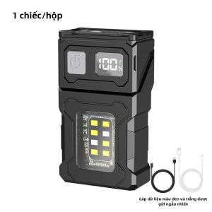 Đèn Pin LED COB Đa Chức Năng Có Thể Điều Chỉnh Góc Độ Móc Khóa Di Động Đèn Cảnh Báo Từ Tính Cho Đèn Pin Cắm Trại Ngoài Trời