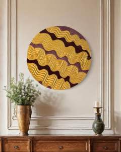 Gold and Brown Waves 3d Textured Wall Art Handmade Textured Art Canvas Gift Textured Painting Home Decor Wall Decor Canvas Wall Art Acrylic Painting Texture art with Gold Handmade Colourful Vibrant Wall Art Birthday Gift Anniversary Gift