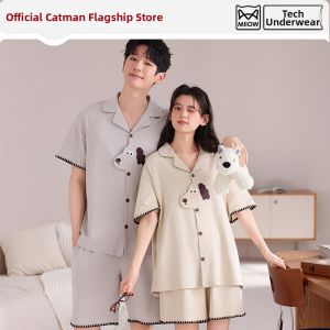 MiiOW | Cotton Summer Sleepwear Short Sleeve for Ladies Wearable for Men