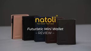 Ví nam nữ cầm tay thông mình Thương hiệu Natoli Bóp nam đựng thẻ gập 3 cao cấp - Futuristic Mini Wallet V8