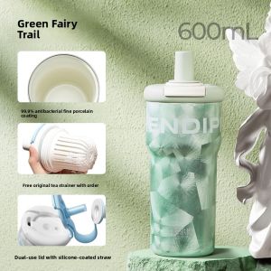 Haers | Large Capacity Sipper Cup for Girls Ceramic Insulated Tumbler