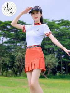 High-End Slimming Golf Clothing Set for Women Quick-Dry Long Sleeve T-Shirt And Short Skirt Pants Sporty Korean Style DE