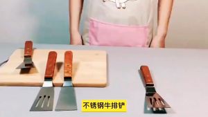 Promo (1 set isi 3) Spatula Stainless Anti Karat / Kape Lurus / Spatula Bengkok untuk Roti Bakar