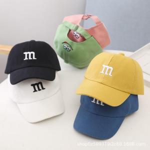 Mũ trẻ em mùa hè cho trẻ em thư M Mũ bóng chày thêu cô gái cậu bé Mũ Mũ hip hop 0-4 năm