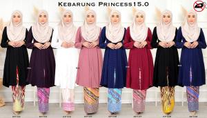 KEBARUNG PRINCESS 15.0 MUSLIMAH | KEBARUNG LABUH | KEBARUNG IRONLESS PLUS SIZE (NURSING) (TAK PERLU GOSOK)*LOOSE CUTTING