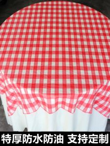 Disposable Tablecloth Grid Thickened Plastic Printed Restaurant Home Hotel Waterproof Tablecloth Dining Mat Catering Supplies