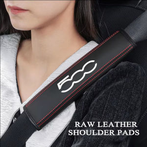 2Pcs Leather Car Seat Belt Protection Shoulder Pad Covers for Fiat 500 500C 2012 500X 500L Abarth 695 Interior Car Accessories