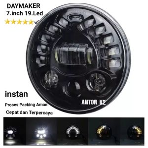 REFEKTOR LAMPU DEPAN LED DAYMAKER 19 LED 7 INCH MOTOR NINJA/NINJA SS/NINJA 150/VIXION/VIXION NEW/RX KING/TIGER/MEGAPRO/VERZA/SCORPIO/SCORPIO Z/SCORPION Z