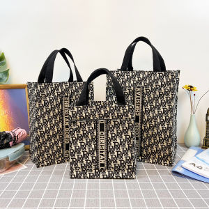 Korean-Style Fashion Handbag A4 Handbag Canvas Large Capacity Office Worker Lunch Box Bag Lunch Box Bag Outing Mummy Bag