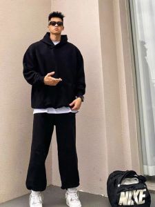 เสื้อสเวตเตอร์มีฮู้ดแบบหนาพิเศษสำหรับผู้ชาย ทรงหลวม แขนยาว ปกติ ฤดูใบไม้ร่วง/ฤดูหนาว สีสันสดใส แฟชั่นลำลอง