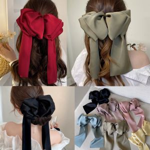 Advanced French Black Large Bow Hairpin Hair Clip Multi-layer Ribbon Bow Hair Pins Elegant Spring Clips Fashion Hair Accessories