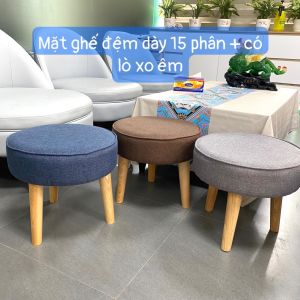 Ghế Đôn Sofa Cao Cấp THA Đôn Gác Chân Tròn Khung Gỗ Bọc Vải Oxford 600D Có Lò Xo Êm Ái