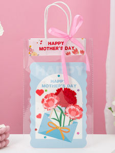 Handmade Mothers Day Eternal Flower Bouquet Card Material Kit for Children Kindergarten Birthday Gift Festive Country Style