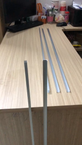 Thanh nhôm U Size 14x9 cao 9mm đáy 14mm dày 0.9mm Dài 1m