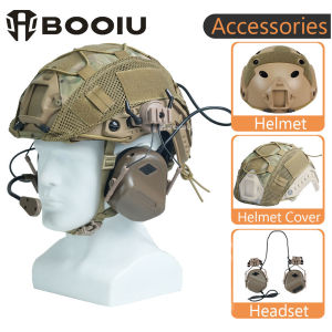 BOOIU Tactical FAST PJ Helmet Set With Helmet Cover Headphones PJ Airsoft CS Game Hunting Outdoor Safety Protective Equipment