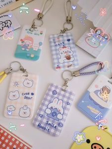 ONE-C1240 ID Card Holder Motif Karakter Lucu Pelindung Kartu Name Tag Tempat Kartu Akses Lanyard