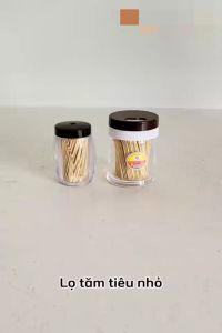 Lọ Đựng Tăm Tiêu Nhựa Nguyên Sinh Trong Suốt Nắp Xoay 2 Kích Cỡ