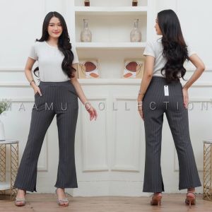 Celana cutbray wanita bahan knit premium