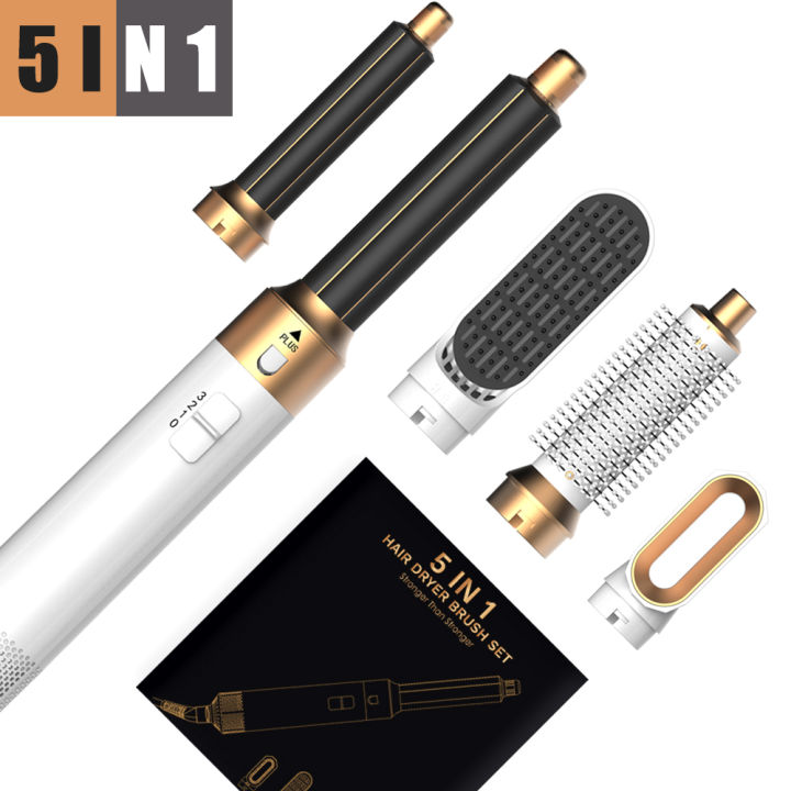 5 in 1 Hair Dryer Brush Styler Set, Curling Iron & Straightener Comb, Ionic Hot Air Tool for Quick Hair Styling