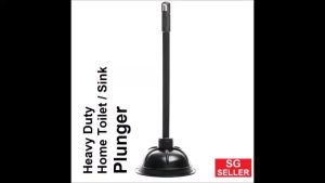 <LazMall> Classic 4.5" PVC Handle TOILET Pump Pressure Suction Drainage Sink Plunger Good Quality (BLACK)