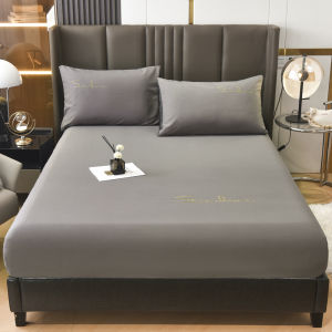 SUNLIGHT HOME Luxurious Embroidered BedsheetSolid Color Bed SheetBreathable Mattress Cover