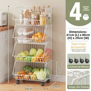 Movable Multi-layer Kitchen Storage Rack