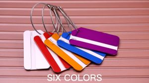 2pcs Luggage Tags Business Card Holder Aluminium Metal Travel ID Bag Tag for Travel Luggage Baggage Identifier