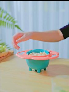 [Happy Kids] Baby Gyro Bowl Snack Bowl Baby Feeding Bowl Baby Spin Bowl 宝宝辅食碗 飞盘辅食碗 Mangkuk Baby- TW02