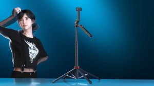 Selfie Stick 360° Rotation with Fill Light 1.8M Extendable Selfie Stick Tripod with Wireless Remote & Video Balance Handle  Portable Phone Tripod Stand for Group Selfie/Live Streaming/Video Recording Compatible with All Cellphones Black