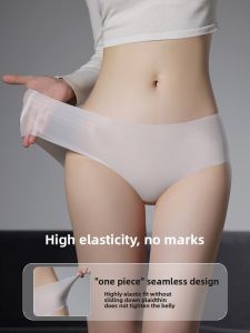 JIAZINI | Ice Silk Seamless Womens Underwear 2024 New Summer Thin Quick Dry Peach Butt Sports Breathable Ladies Triangle Pants