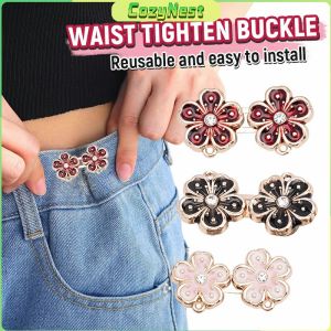 C.N Fashion Flower Tighten Waist Buckle Pins Waist Clip Adjustable Snap Detachable 1 Set