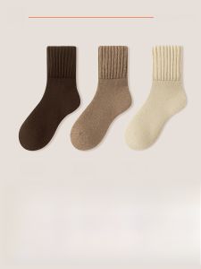 JINGCHI | Cashmere Fleece Lined Mid-Calf Thickened Sleep Socks Womens Winter Warm Cozy Floor Matting Ultra-Thick Postpartum Long Socks