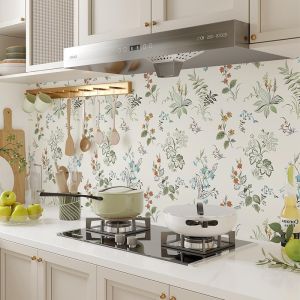 Wall Stickers Kitchen Thickened Oil-Proof Waterproof Self-Adhesive American Style Ceramic Stove High Temperature Resistant Decorative Wall Decals