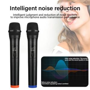 【Shipped From Penang】Wireless Microphone System Battery Operated Handheld Cordless Microphone Transmitter Set for Office Meeting Home Outdoor Live Streaming