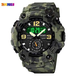 COD - Jam Tangan Sport Analog Digital SKMEI 1637 Chrono Glow in the dark Rubber Milenial Watch