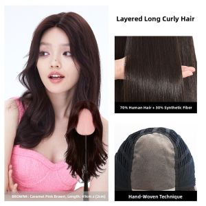 Rebecca | Rebecca Long Hair Extensions Womens Natural Looking Layered Wavey Hair High Breathability Mixed Fiber Handmade Craftsmanship